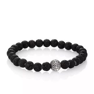 John Hardy silver clasp black volcanic rare edition bracelet 8.7 inches